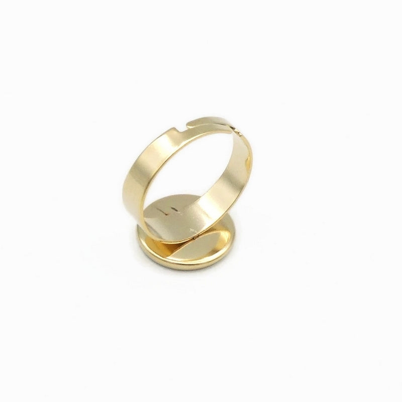 5 Gold Tone Stainless Steel 12mm Cabochon Ring Settings