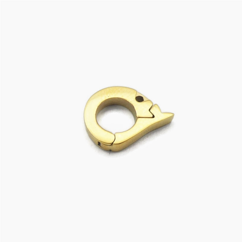 1 Small Gold Tone Stainless Steel 8mm Round Donut Clip