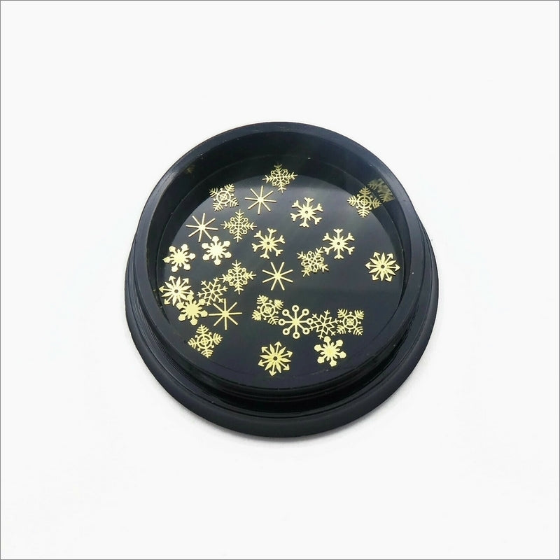 100 Mixed Shape Gold Snowflake Glitter