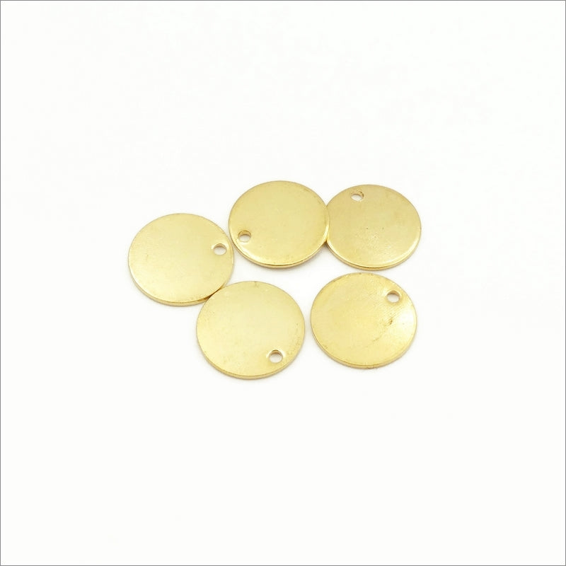 20 Gold Stainless Steel 12mm Round Blank  Tags