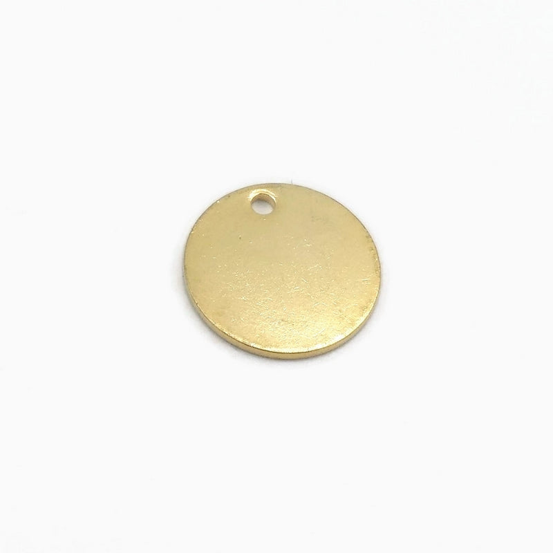 20 Gold Stainless Steel 12mm Round Blank  Tags