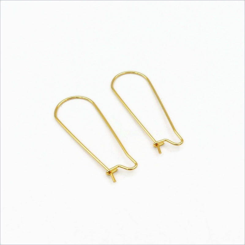 10 Pairs Gold Tone Stainless Steel 33mm Kidney Hooks