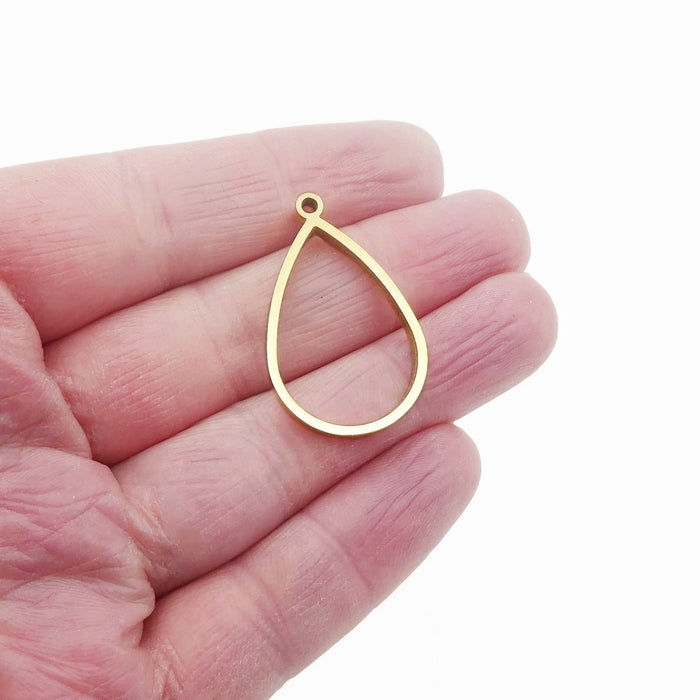 goldstainlesssteelteardropopen