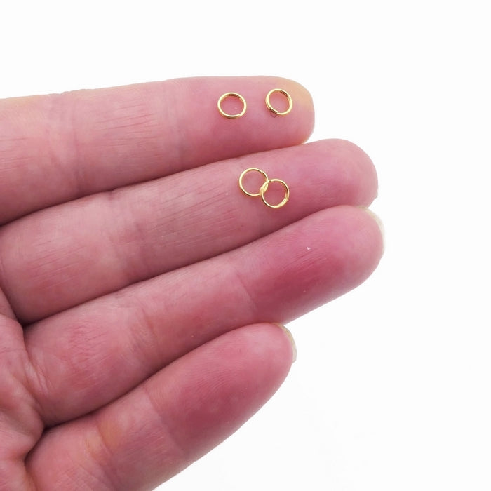 100 Gold Tone Stainless Steel 5mm Split Rings