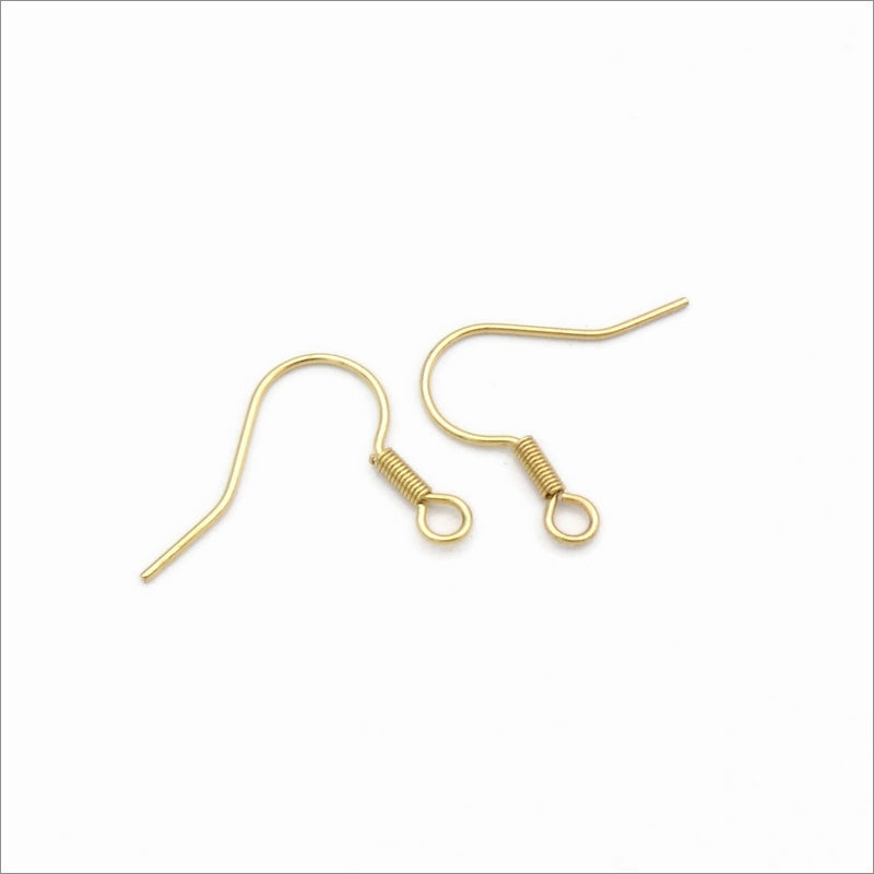 10 Pairs Gold Tone Plated Stainless Steel Earring Hooks