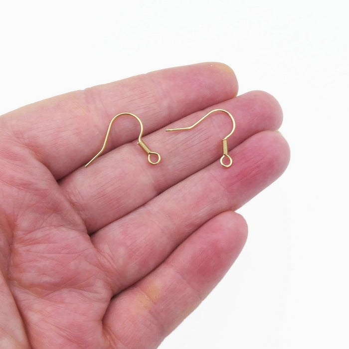 10 Pairs Gold Tone Plated Stainless Steel Earring Hooks