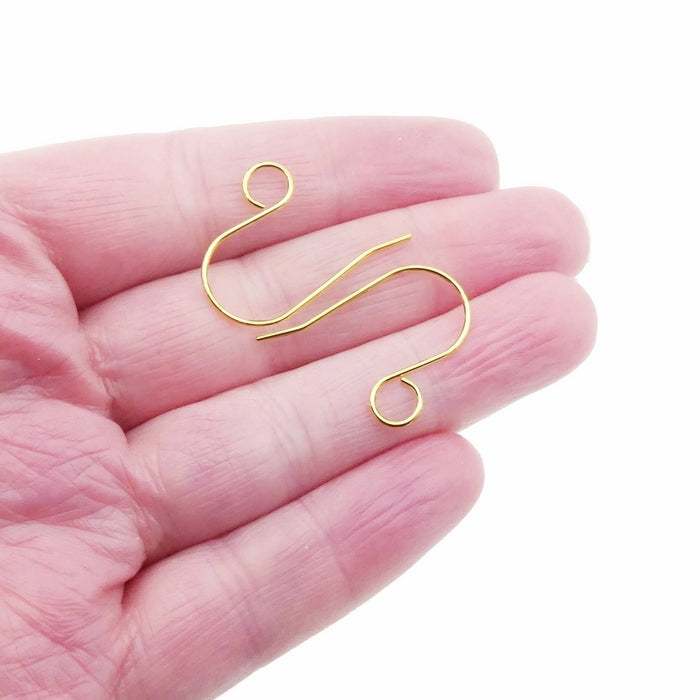10 Pairs Gold Tone Stainless Steel Large Loop Earring Hooks