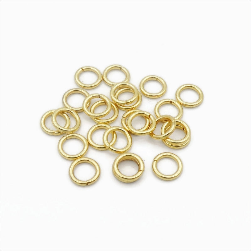 100 Gold Tone Stainless Steel 6mm x 1mm Jump rings