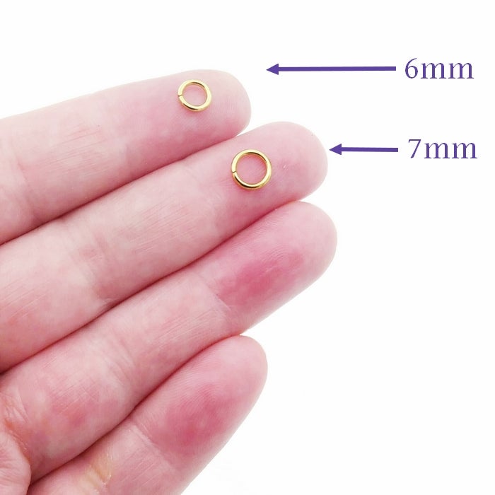 100 Gold Tone Stainless Steel 7mm x 1mm Jump rings
