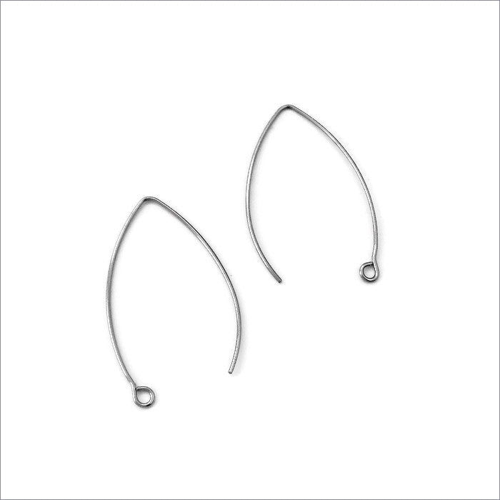 20 Pairs Stainless Steel Marquise Earring Hooks