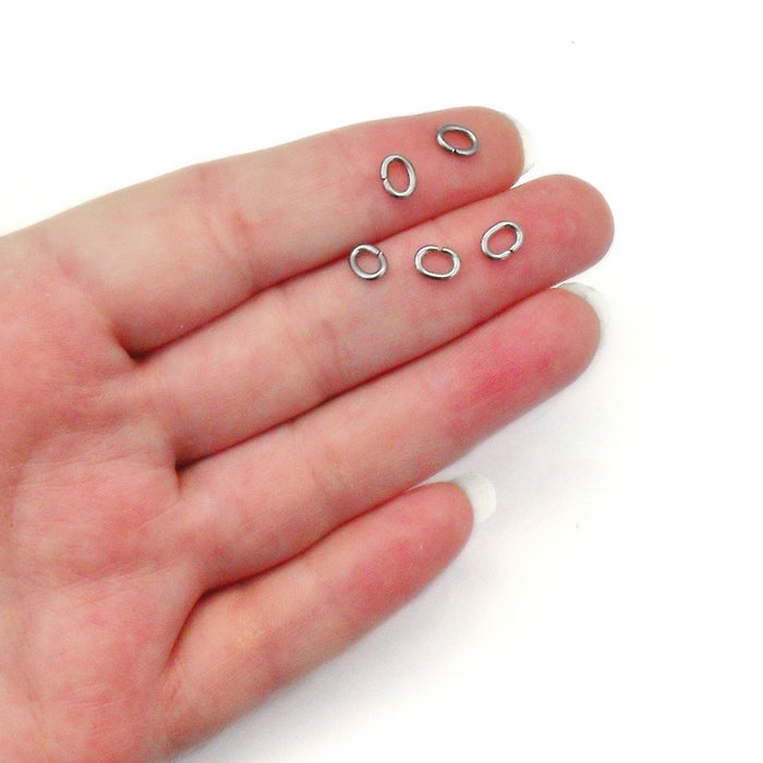 150 Stainless Steel 6.5mm x 5mm Oval Jump Rings