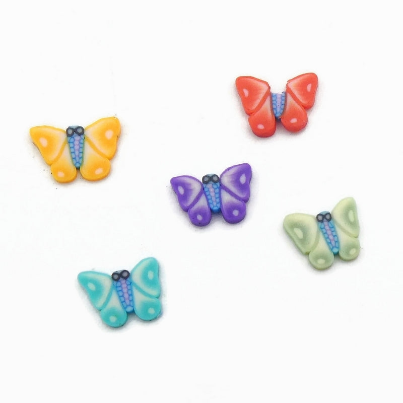 250 Mixed Polymer Clay Butterfly Decorative Slices