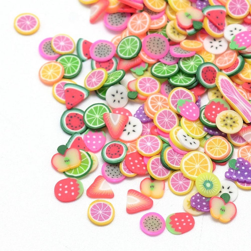 1000+ Mixed Shape Polymer Clay Fruit Decorative Slices