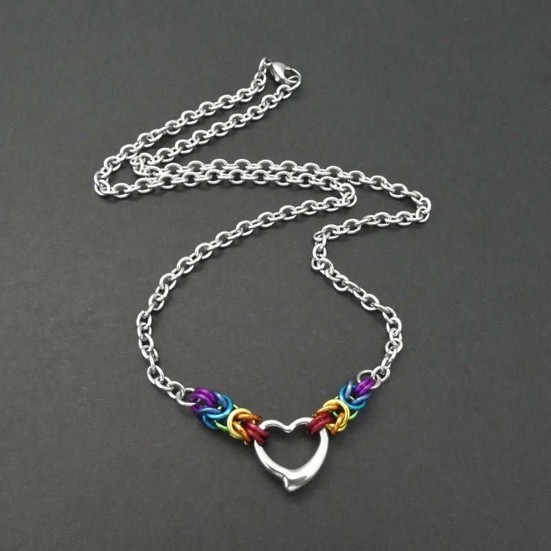 Rainbow Pride Heart Necklace
