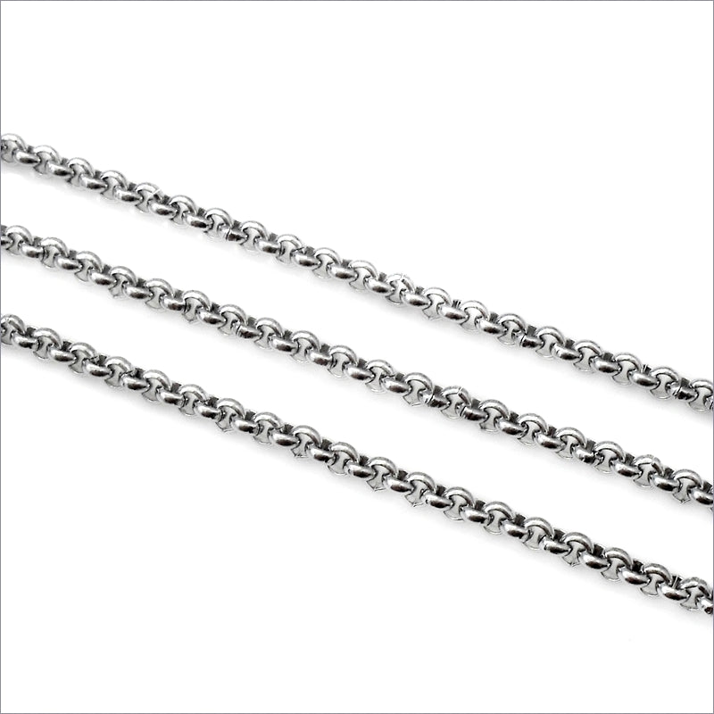 4m Stainless Steel 2.5mm Rolo Chain