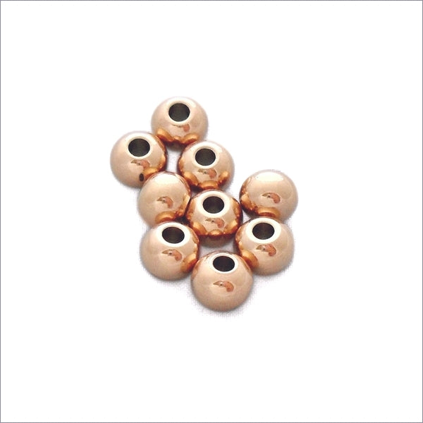 10 Rose Gold Tone Stainless Steel 8mm x 6.5mm Drum Beads