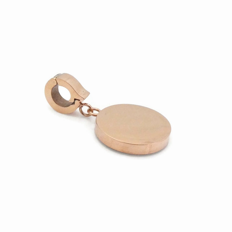1 Premium Rose Gold Tone Stainless Steel 10mm Round Cabochon Setting with Clip