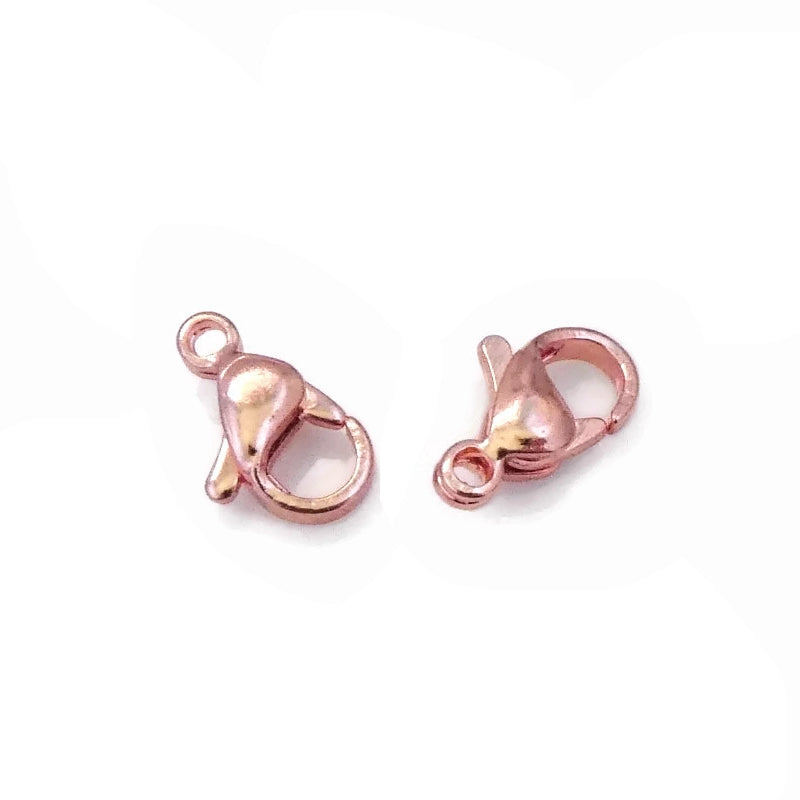 10 Stainless Steel Rose Gold Tone 11mm Lobster Claw Parrot Clasps