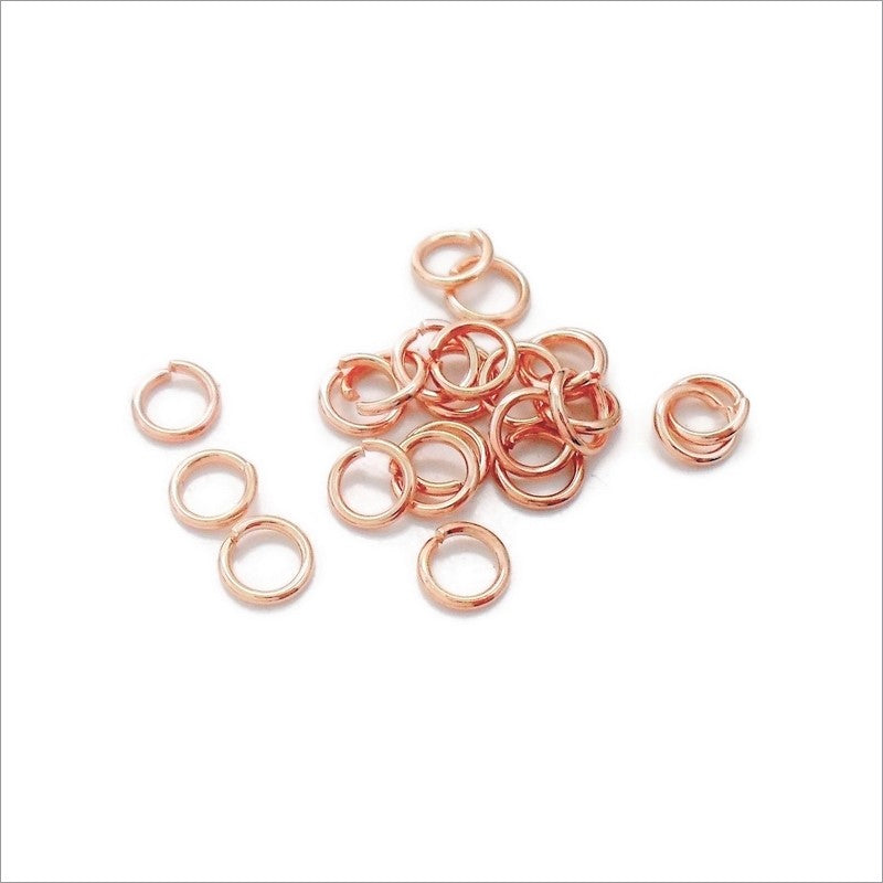 100 Rose Gold Tone Stainless Steel 5mm x 0.8mm Jump Rings