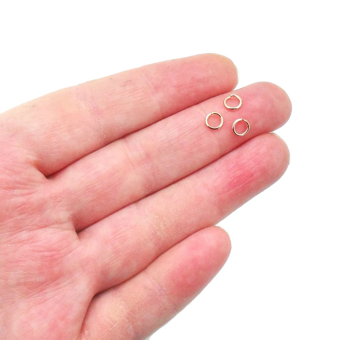 100 Rose Gold Tone Stainless Steel 5mm x 0.8mm Jump Rings