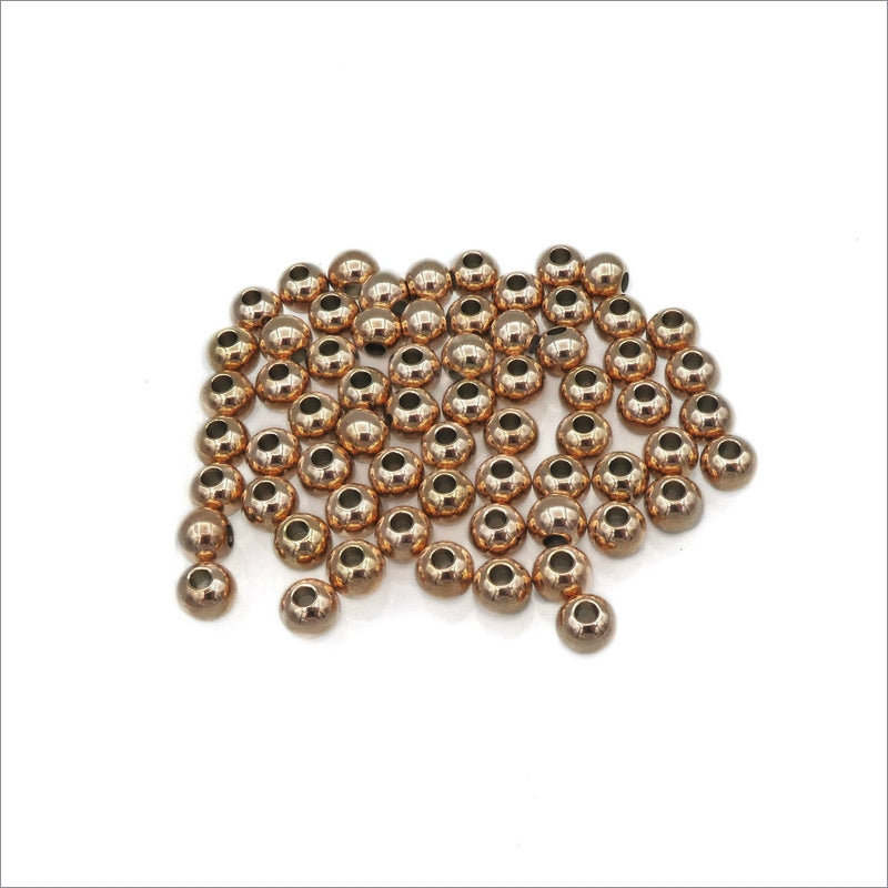 15 Rose Gold Tone Stainless Steel 6mm x 5.5mm Drum Beads