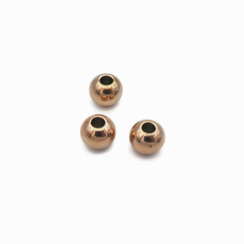 15 Rose Gold Tone Stainless Steel 6mm x 5.5mm Drum Beads