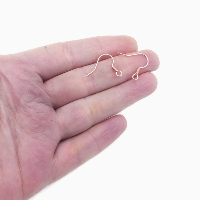 10 Pairs Rose Gold Tone Plated Stainless Steel Earring Hooks