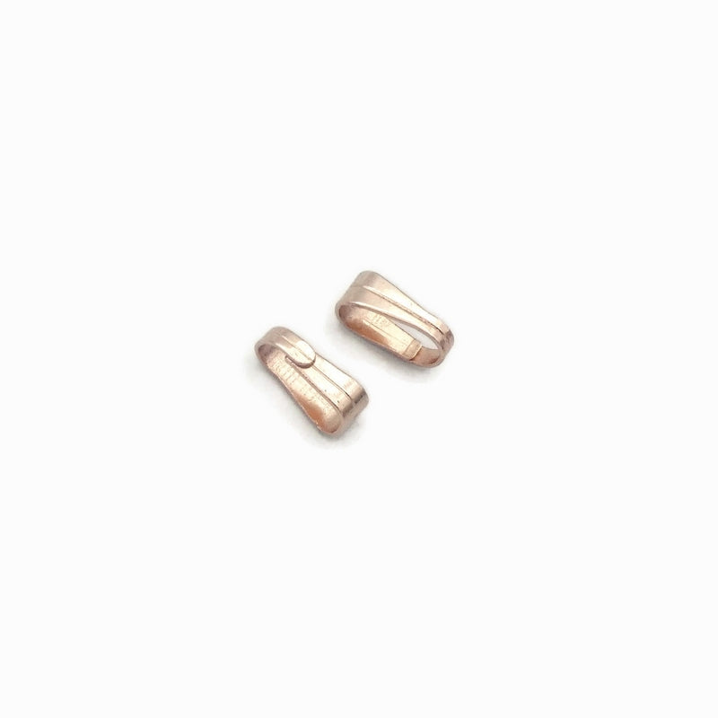 15 Rose Gold Tone Stainless Steel Fold Over Snap On Bails