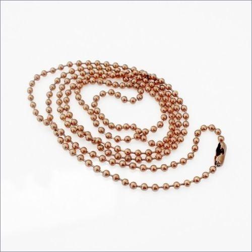 1 Rose Gold Tone 2.4mm Stainless Steel 75cm Ball Chain Necklace