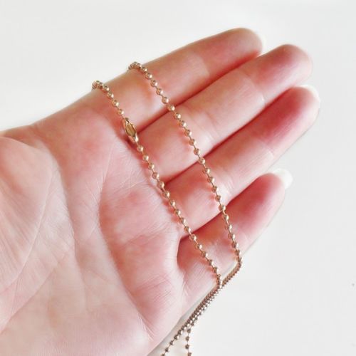1 Rose Gold Tone 2.4mm Stainless Steel 75cm Ball Chain Necklace
