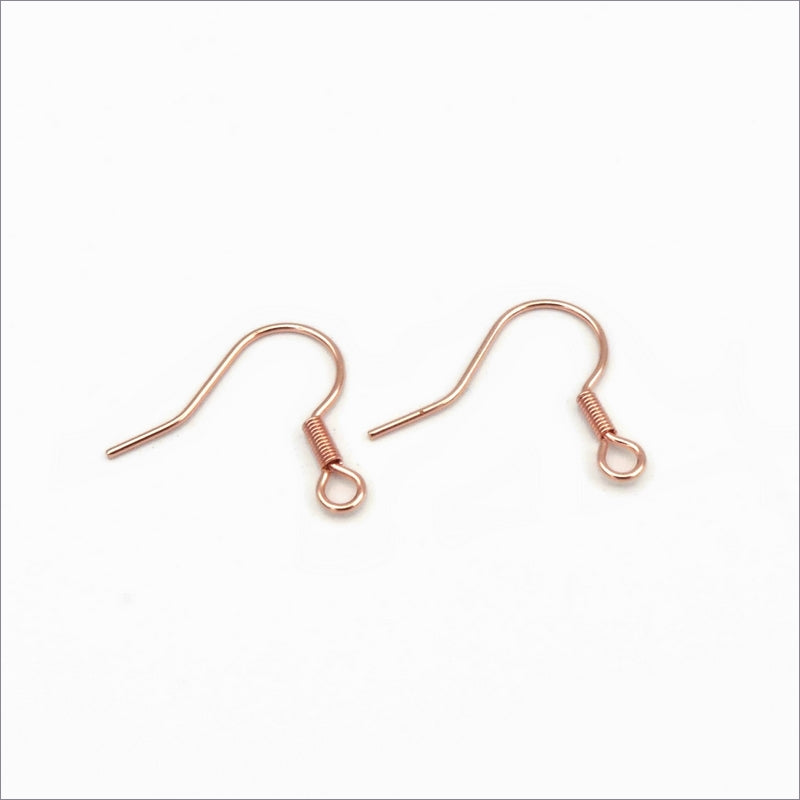 10 Pairs Rose Gold Tone Plated Stainless Steel Earring Hooks
