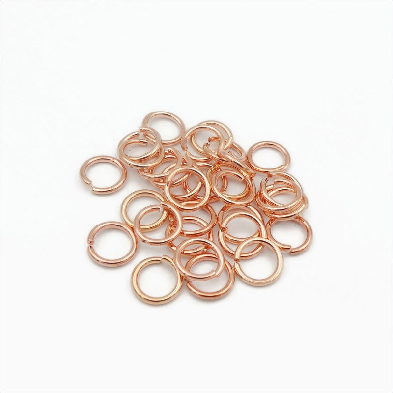 50 Rose Gold Tone Stainless Steel 10mm x 1.5mm Jump Rings