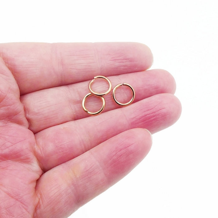 50 Rose Gold Tone Stainless Steel 10mm x 1.5mm Jump Rings