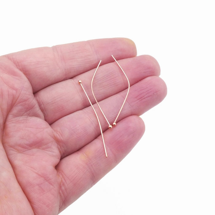 50 Rose Gold Tone Plated Stainless Steel 40mm Ball Head Pins