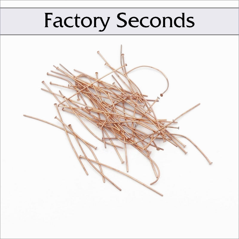 100 Unsorted Rose Gold Tone Stainless Steel 40mm Head Pins