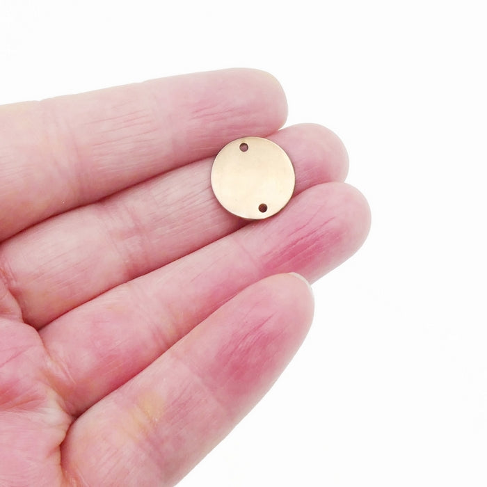 5 Premium Rose Gold Tone Stainless Steel 15mm Round Connector Blanks