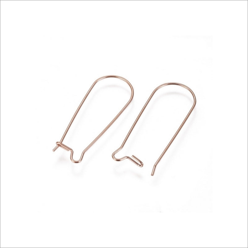 5 Pairs Rose Gold Tone Stainless Steel 33mm Kidney Hooks