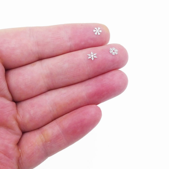 100 Mixed Shape White Snowflake Glitter