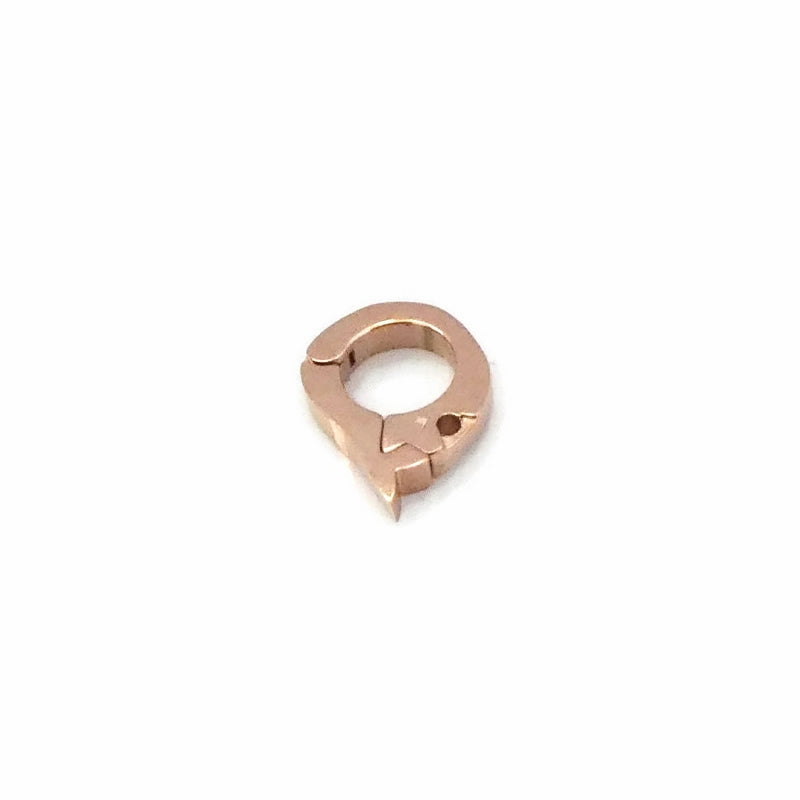 1 Small Rose Gold Tone Stainless Steel 8mm Round Donut Clip