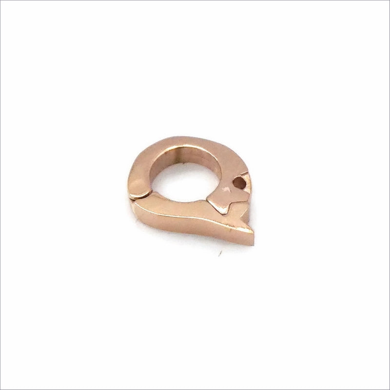 1 Small Rose Gold Tone Stainless Steel 8mm Round Donut Clip