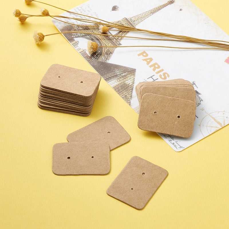 100 Small Kraft Paper Earring Display Cards