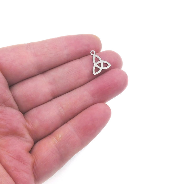 10 Stainless Celtic Knot Triquetra Charms
