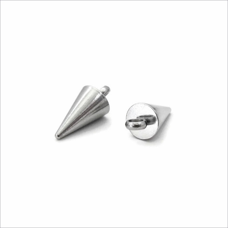 10 Stainless Steel Cone Spike Charms