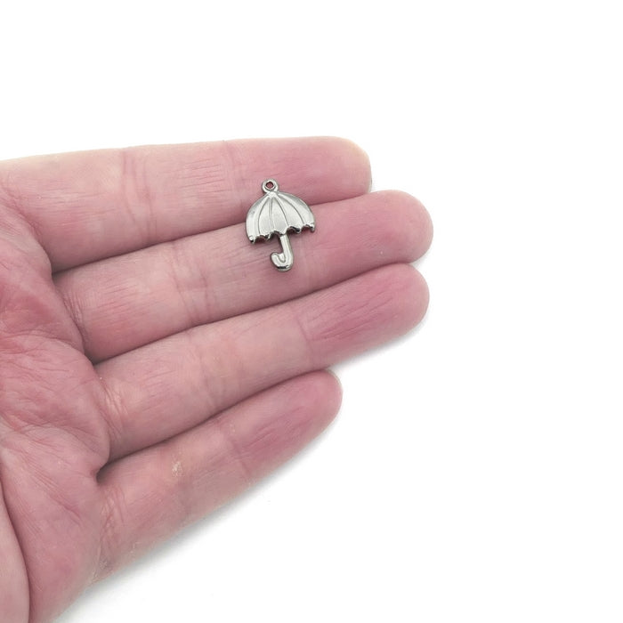 5 Solid Stainless Steel Umbrella Charms