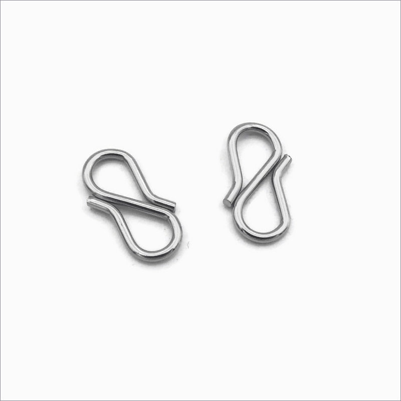 50 Stainless Steel Small 12mm S Hook Clasps