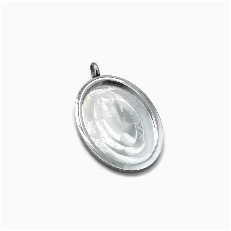 Stainless Steel 25mm x 35mm Oval Cabochon Pendant Settings