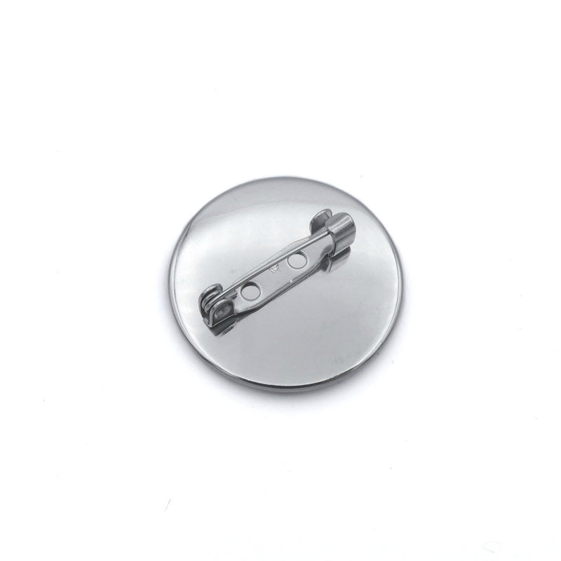 10 Stainless Steel 25mm Round Cabochon Brooch Settings