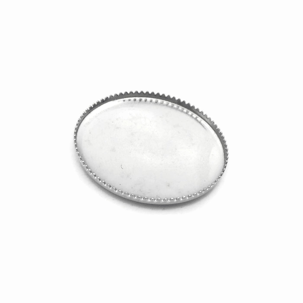 10 Stainless Steel 25mm Round Cabochon Bottlecap Tray Bezel Settings