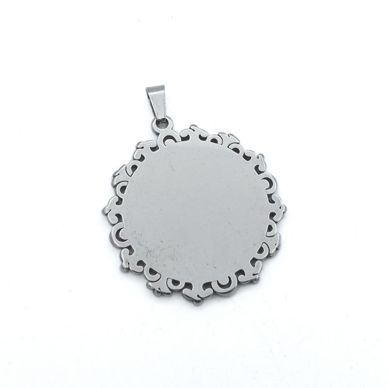 Stainless Steel 25mm Round Cabochon Pendant Settings