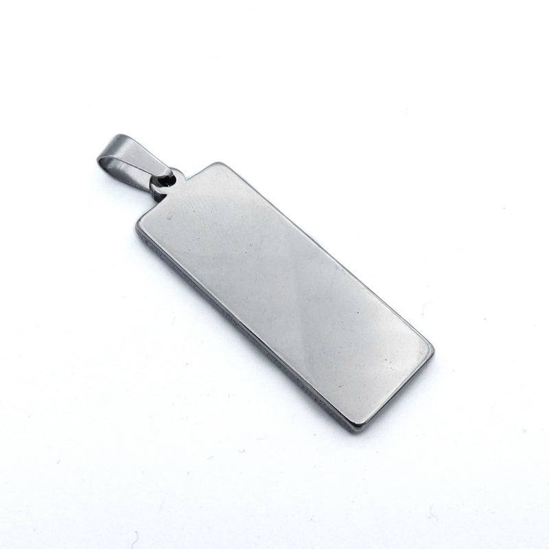 3 Stainless Steel 30mm x 10mm Rectangle Pendant Settings